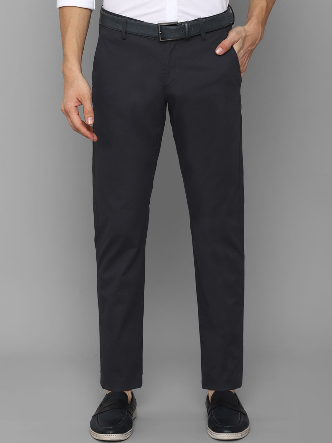 

Allen Solly Men Navy Blue Slim Fit Trousers