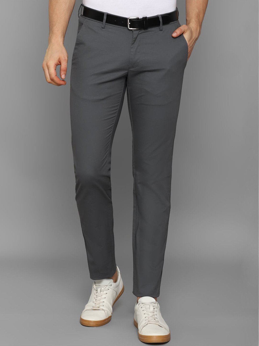 

Allen Solly Men Grey Slim Fit Trousers