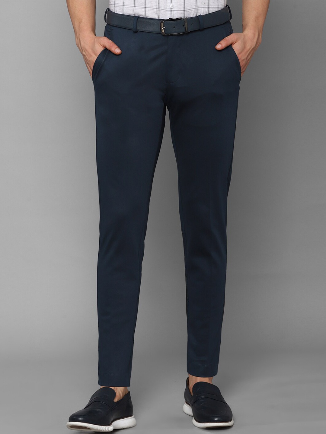 

Allen Solly Men Navy Blue Slim Fit Trousers