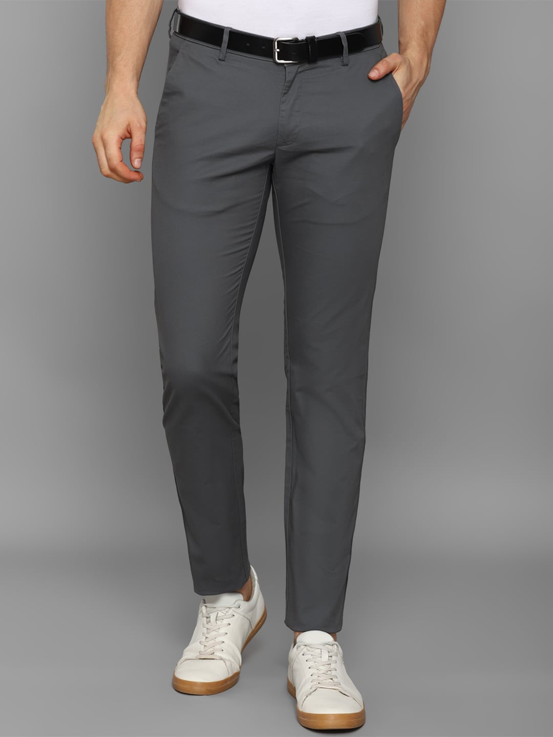 Allen Solly Men Grey Slim Fit Trousers