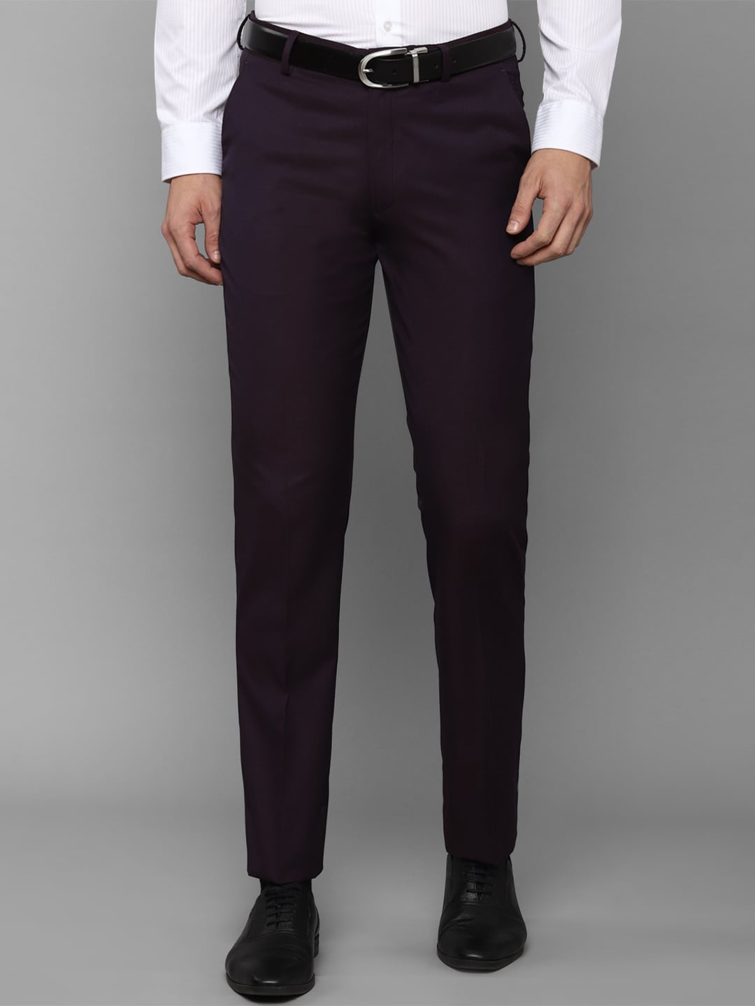 

Allen Solly Men Purple Slim Fit Trousers