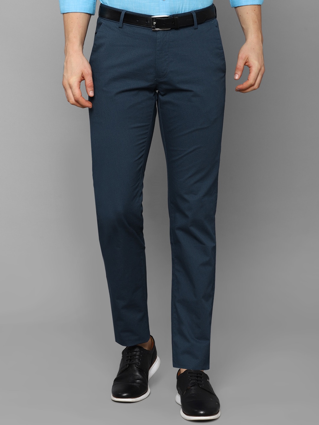 

Allen Solly Men Navy Blue Slim Fit Trousers