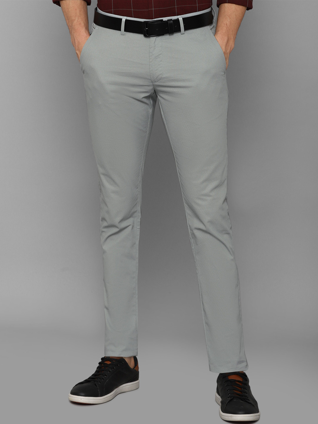

Allen Solly Men Grey Slim Fit Casual Trousers