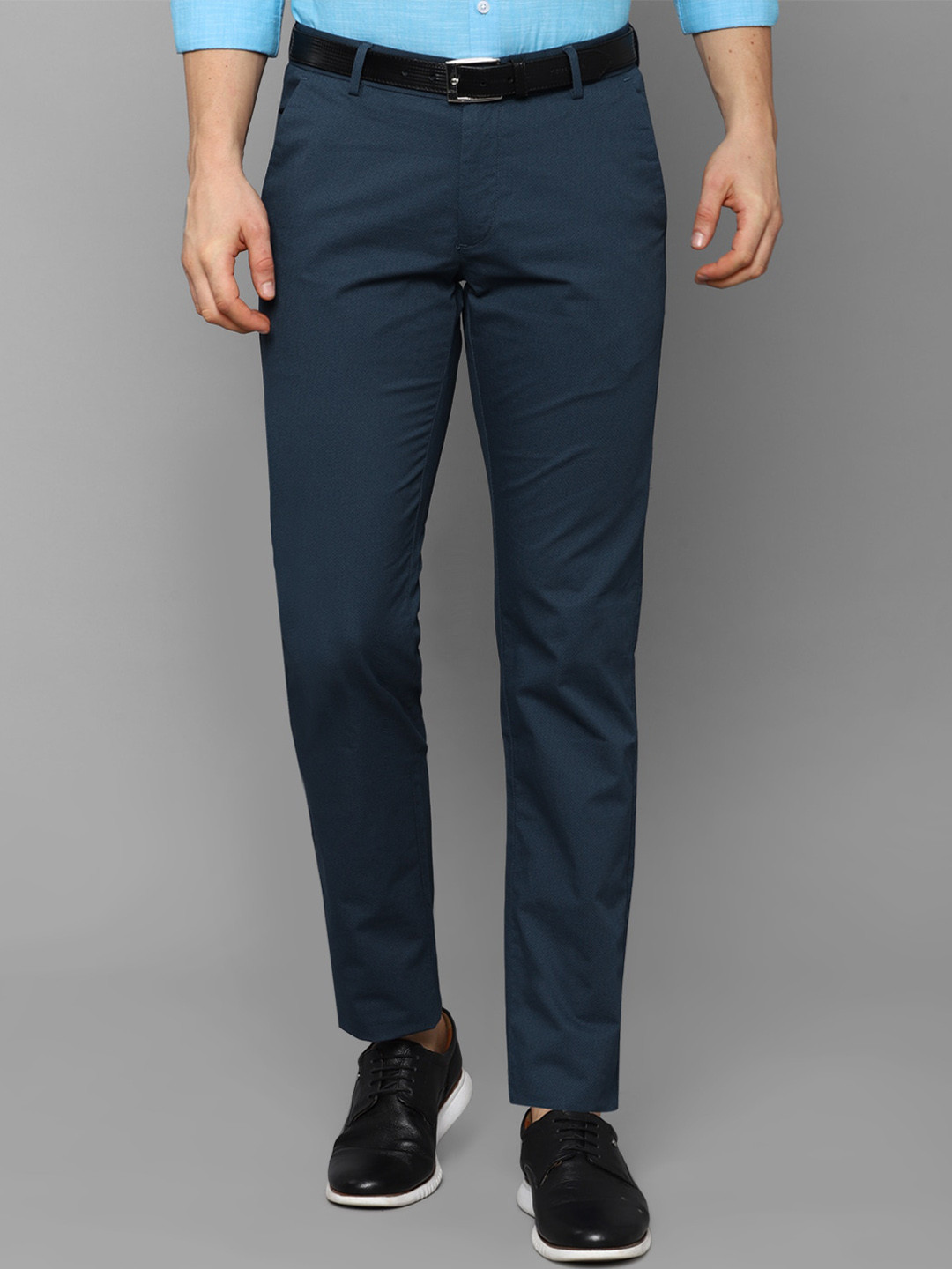 

Allen Solly Men Navy Blue Slim Fit Casual Trousers