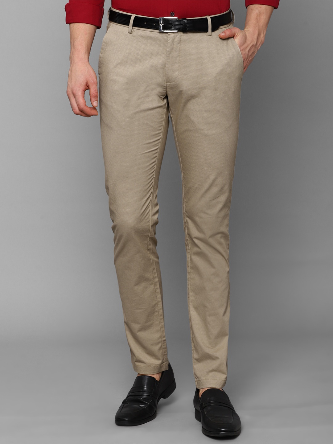 Allen Solly Men Khaki Slim Fit Trousers