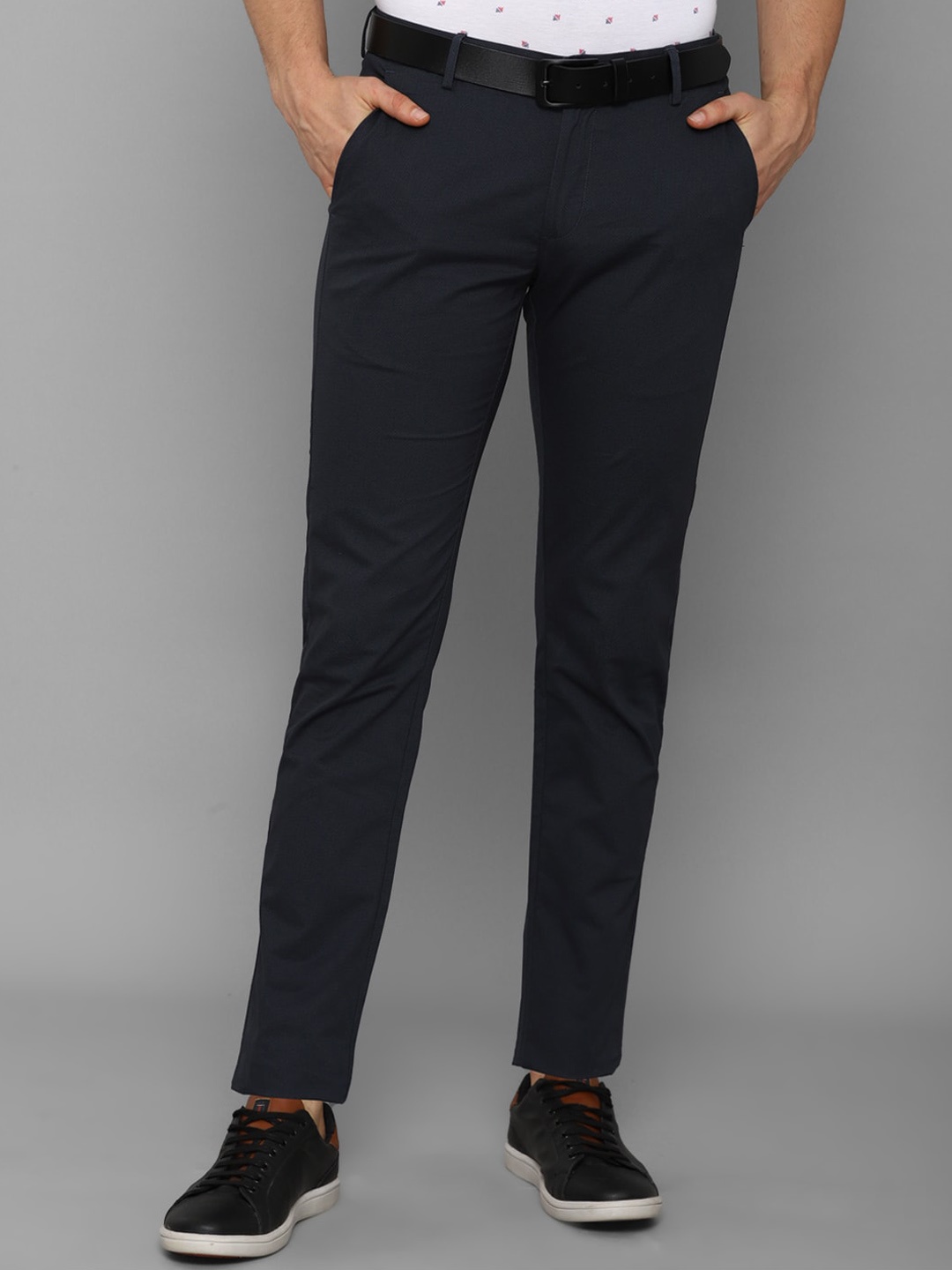

Allen Solly Men Navy Blue Slim Fit Trousers