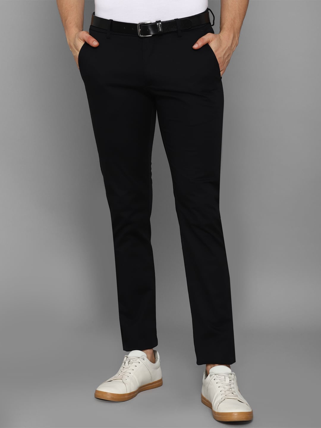 Allen Solly Men Black Slim Fit Chinos Trousers