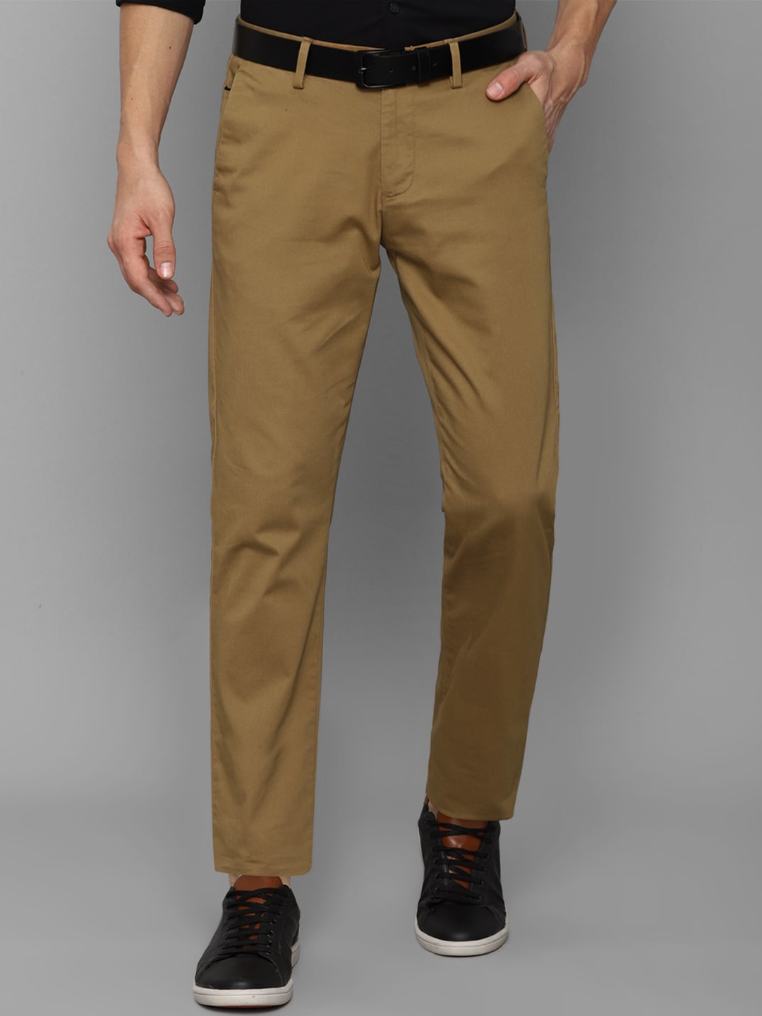 

Allen Solly Men Brown Textured Slim Fit Chinos Trousers