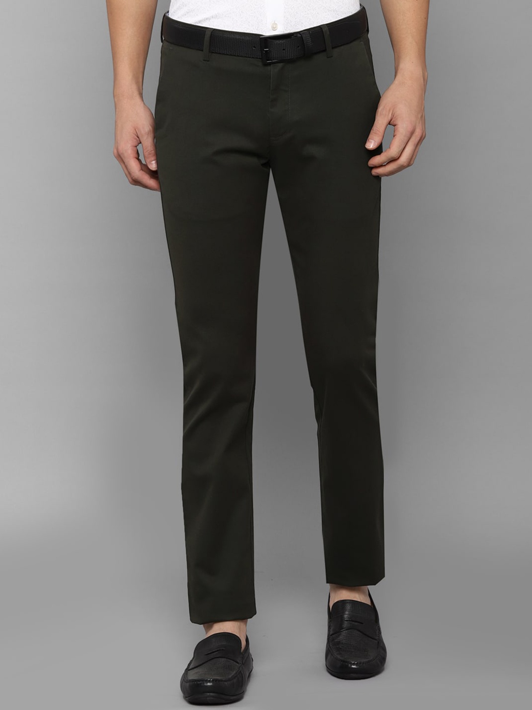 

Allen Solly Men Black Textured Slim Fit Trousers