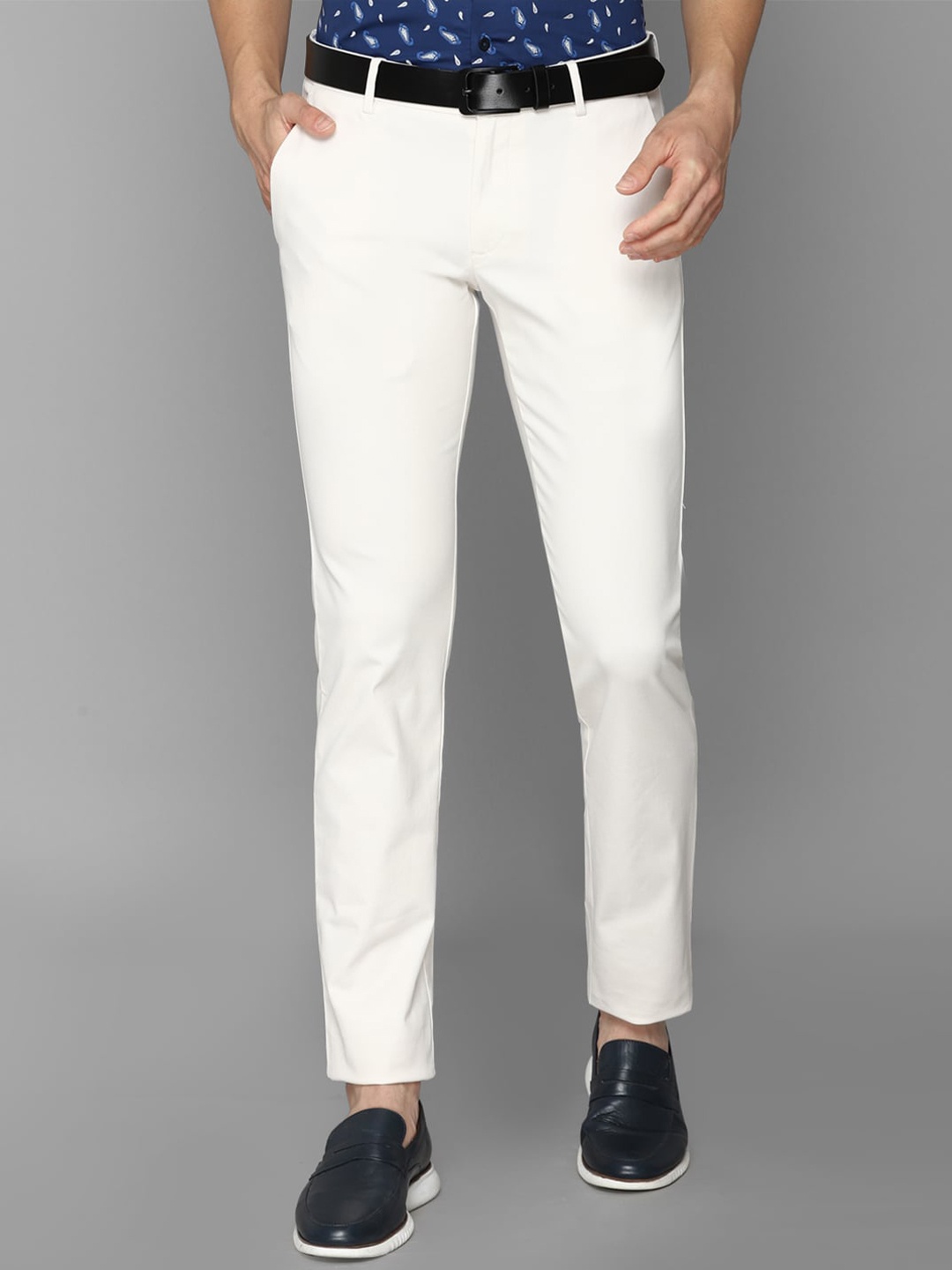 

Allen Solly Men Cream-Coloured Slim Fit Trousers