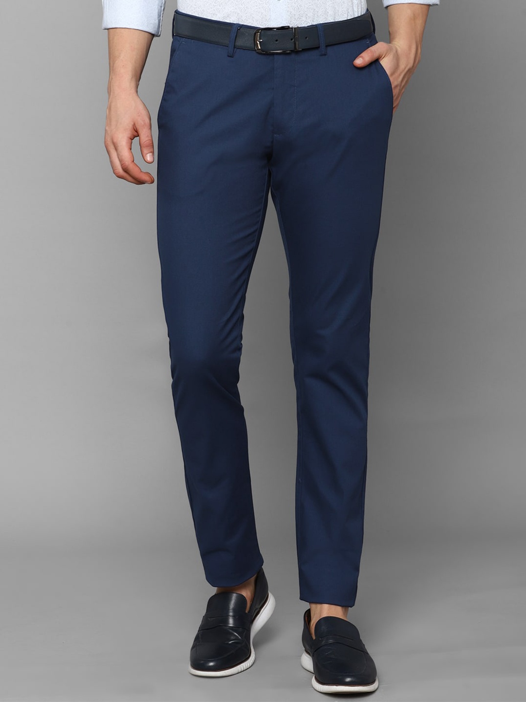

Allen Solly Men Navy Blue Slim Fit Trousers
