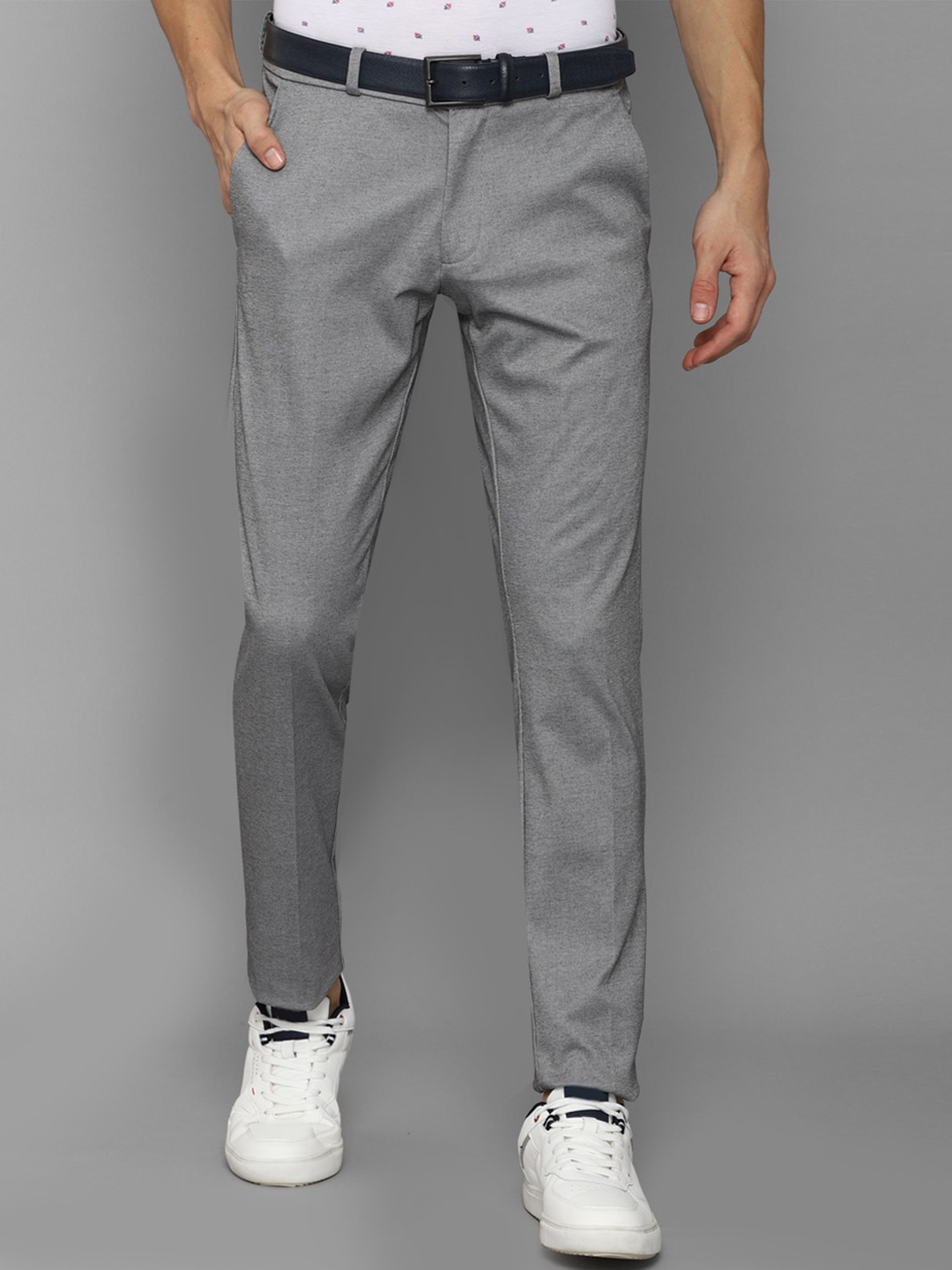 

Allen Solly Men Grey Slim Fit Trousers