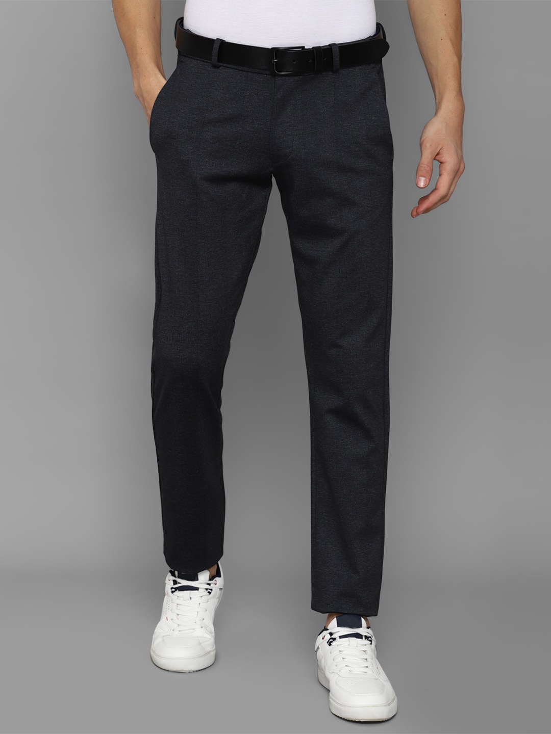 

Allen Solly Men Black Slim Fit Trousers
