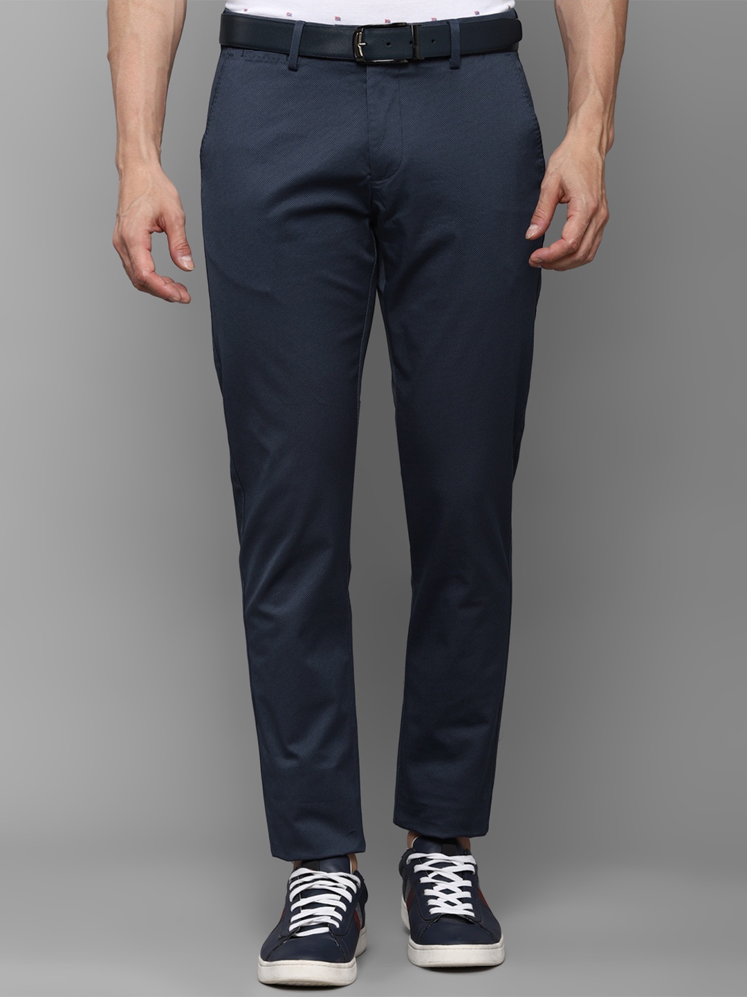 

Allen Solly Men Navy Blue Slim Fit Trousers