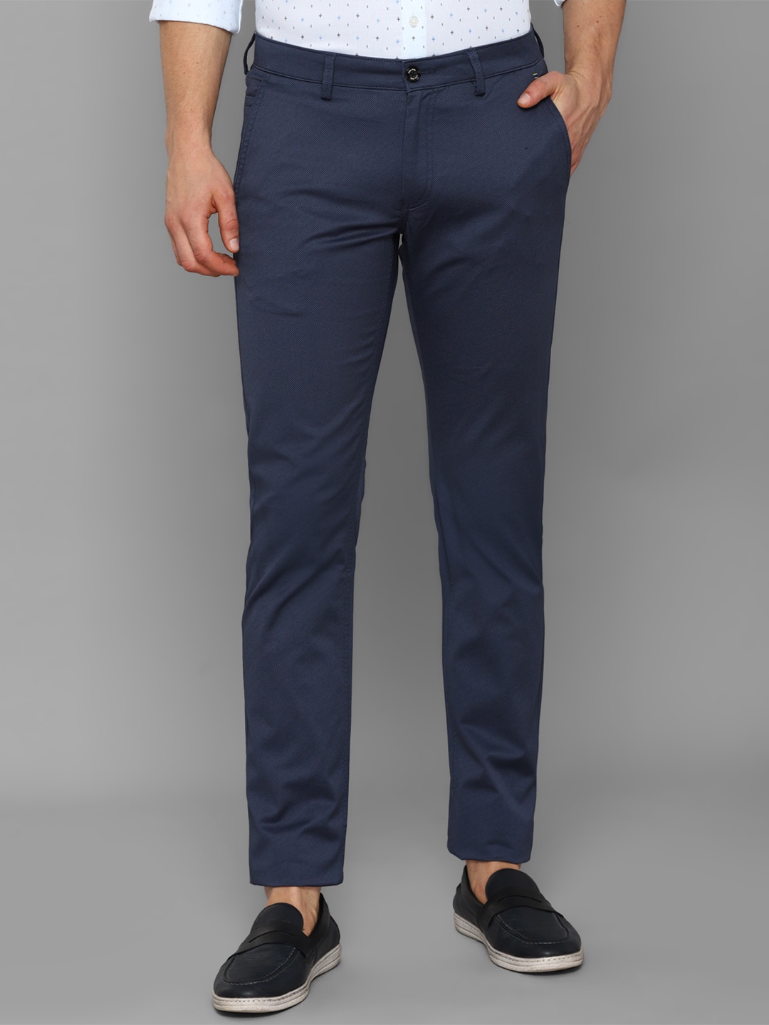 

Allen Solly Men Navy Blue Slim Fit Trousers