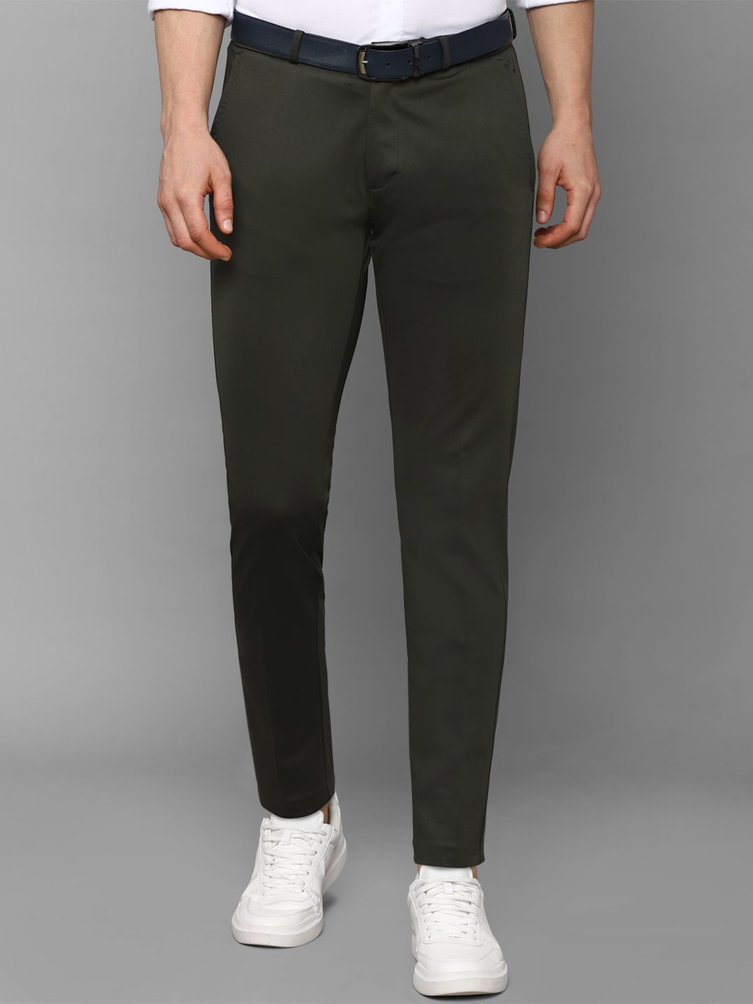 

Allen Solly Men Olive Green Slim Fit Casual Trousers
