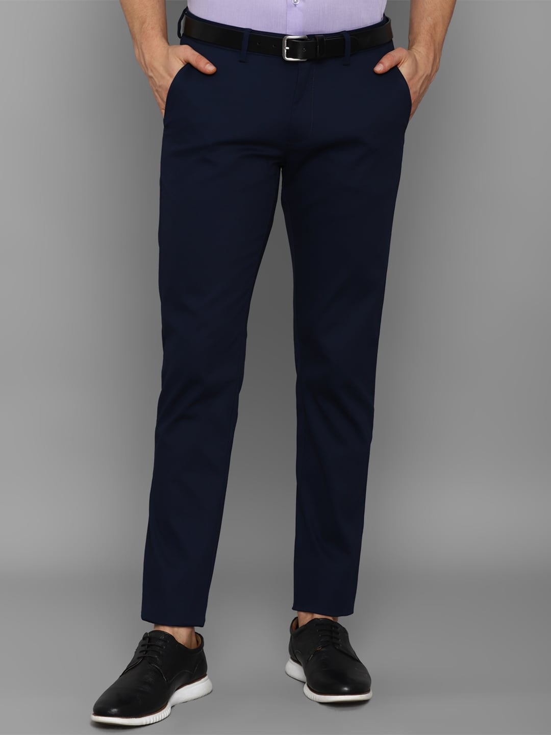 

Allen Solly Men Navy Blue Slim Fit Casual Trousers