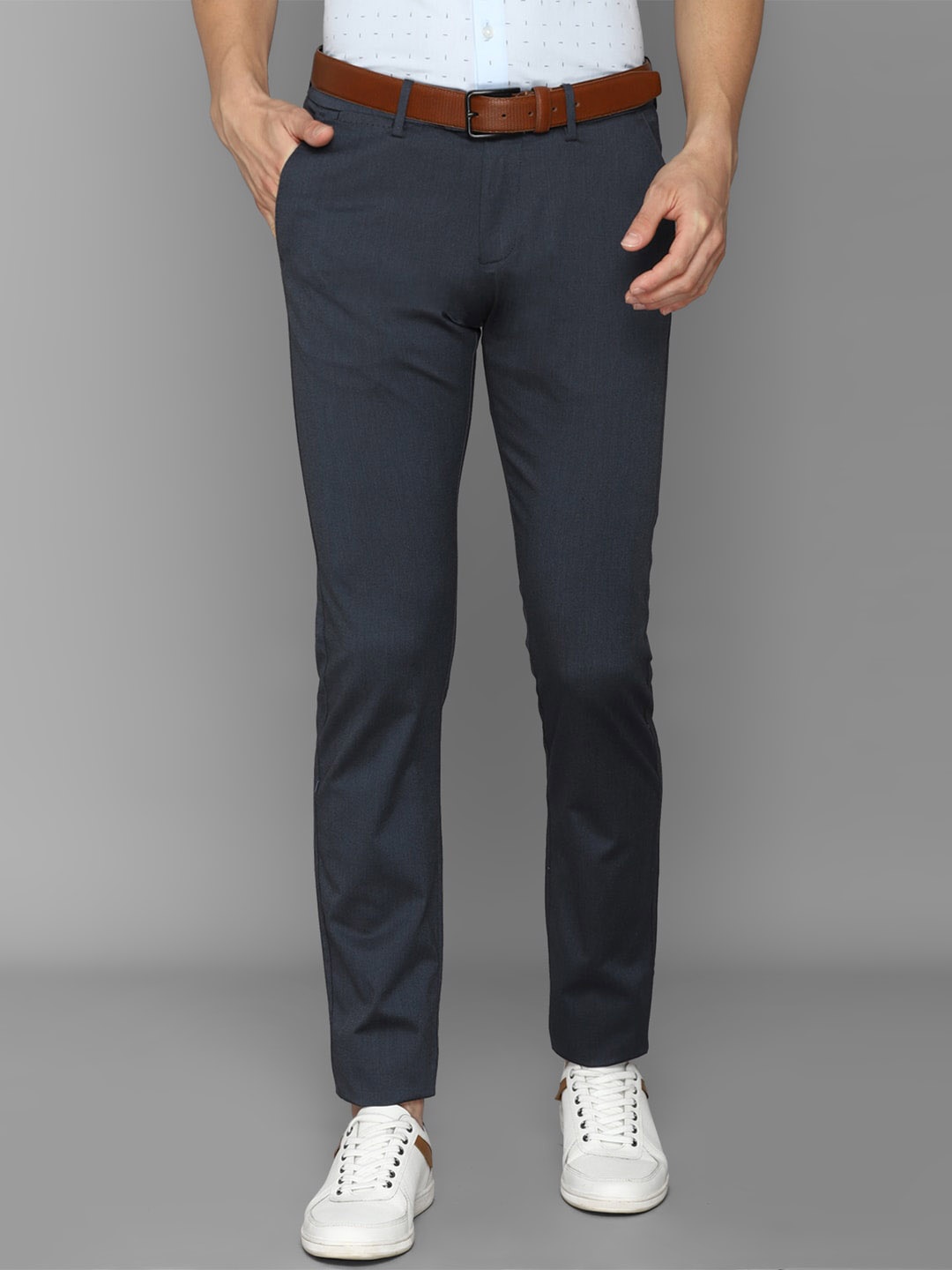 

Allen Solly Men Navy Blue Slim Fit Trousers