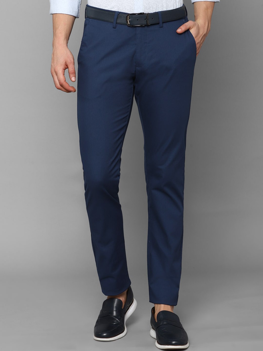 

Allen Solly Men Navy Blue Slim Fit Trousers