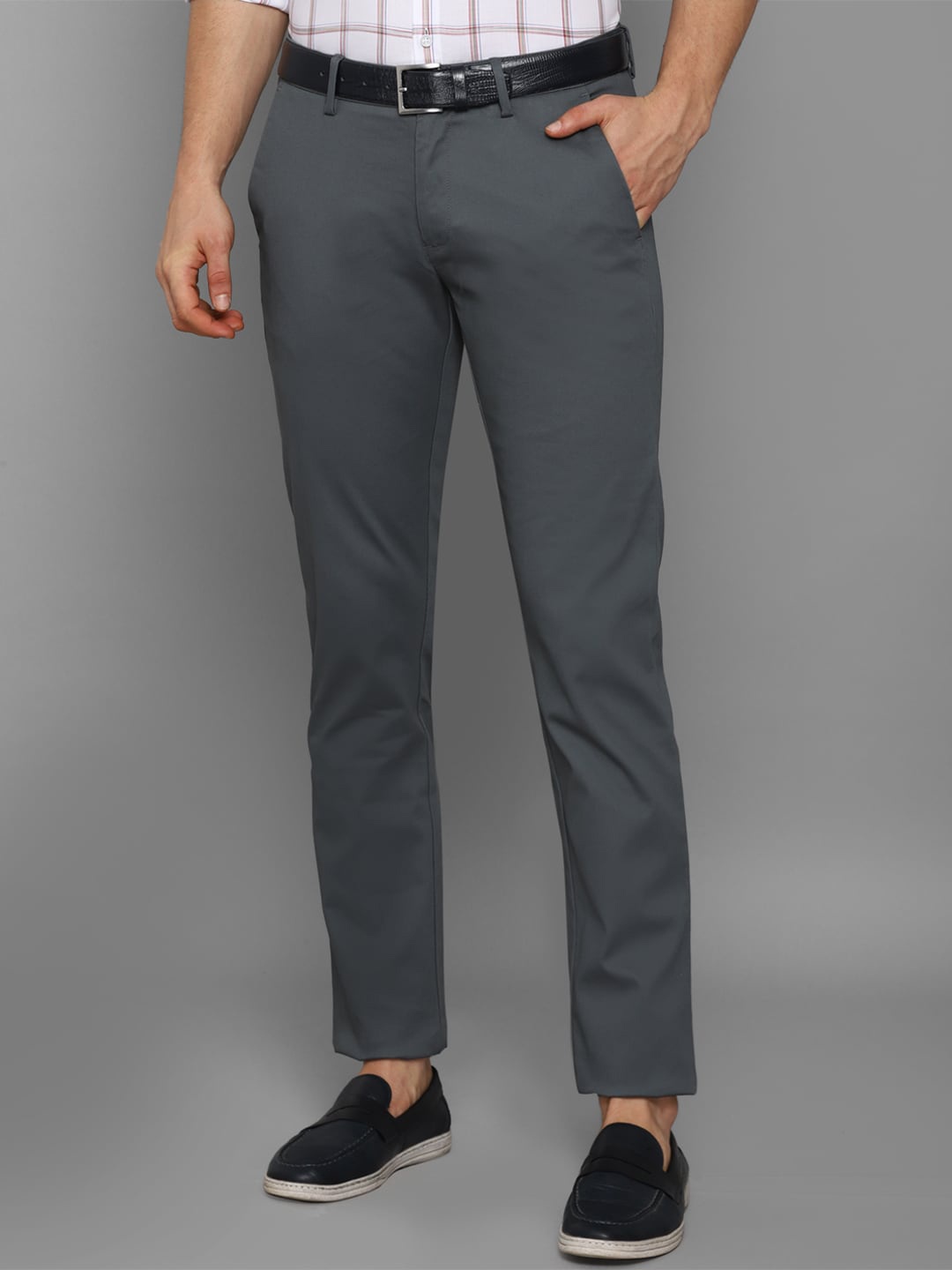 Allen Solly Men Navy Blue Slim Fit Trousers