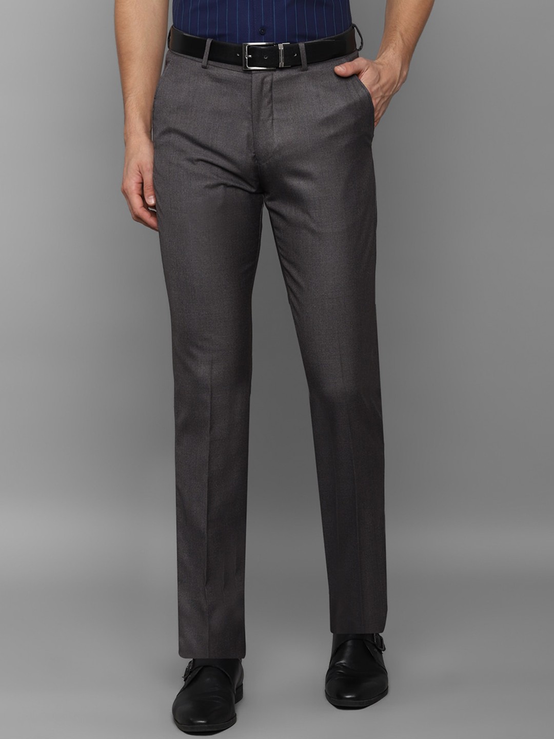 

Louis Philippe Men Grey Slim Fit Trousers