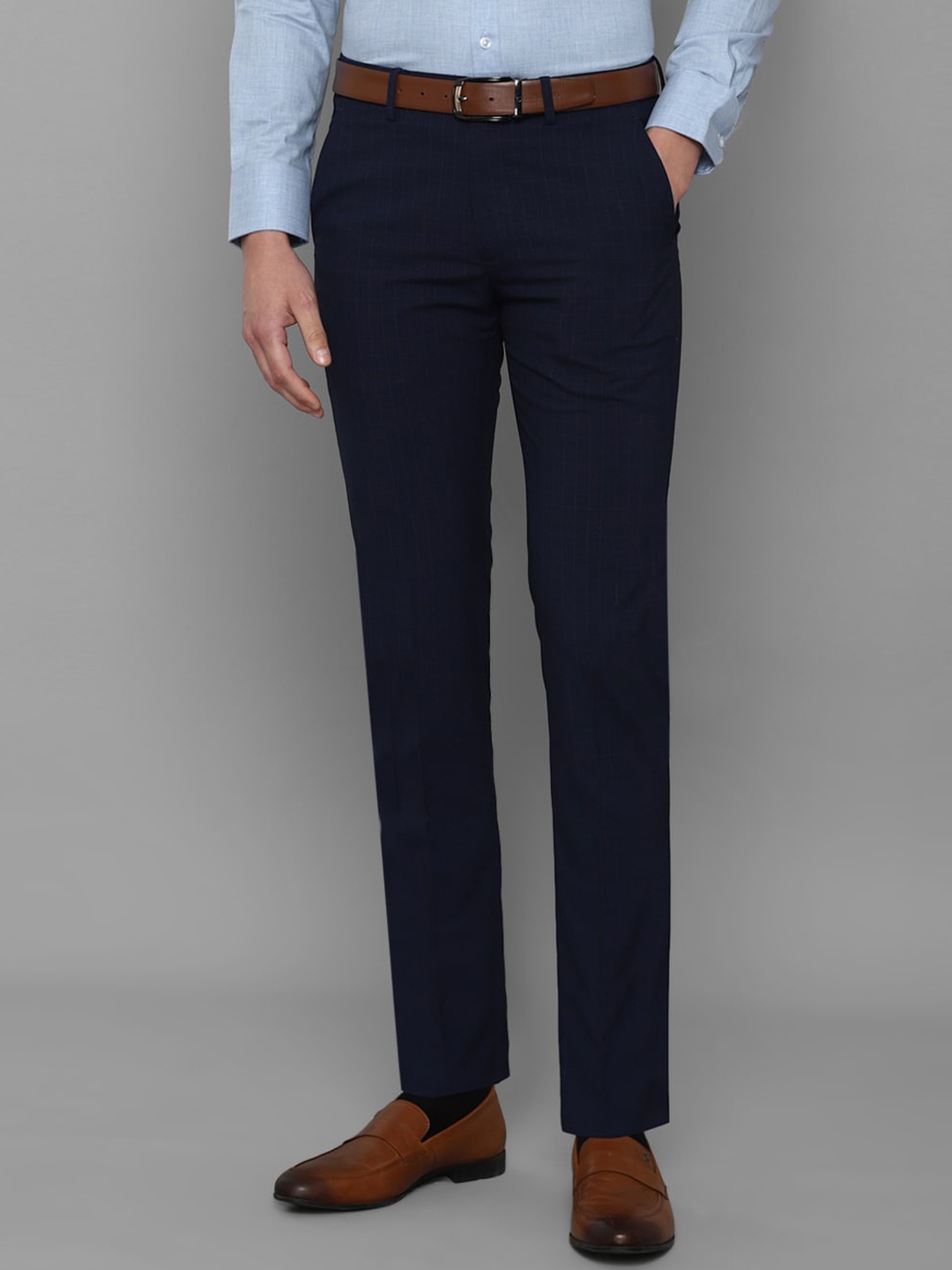 

Louis Philippe Men Navy Blue Slim Fit Formal Trouser