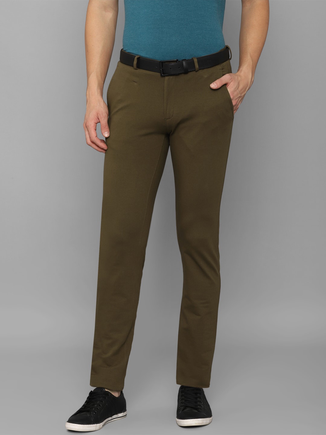 

Louis Philippe Sport Men Olive Green Slim Fit Casual Trousers