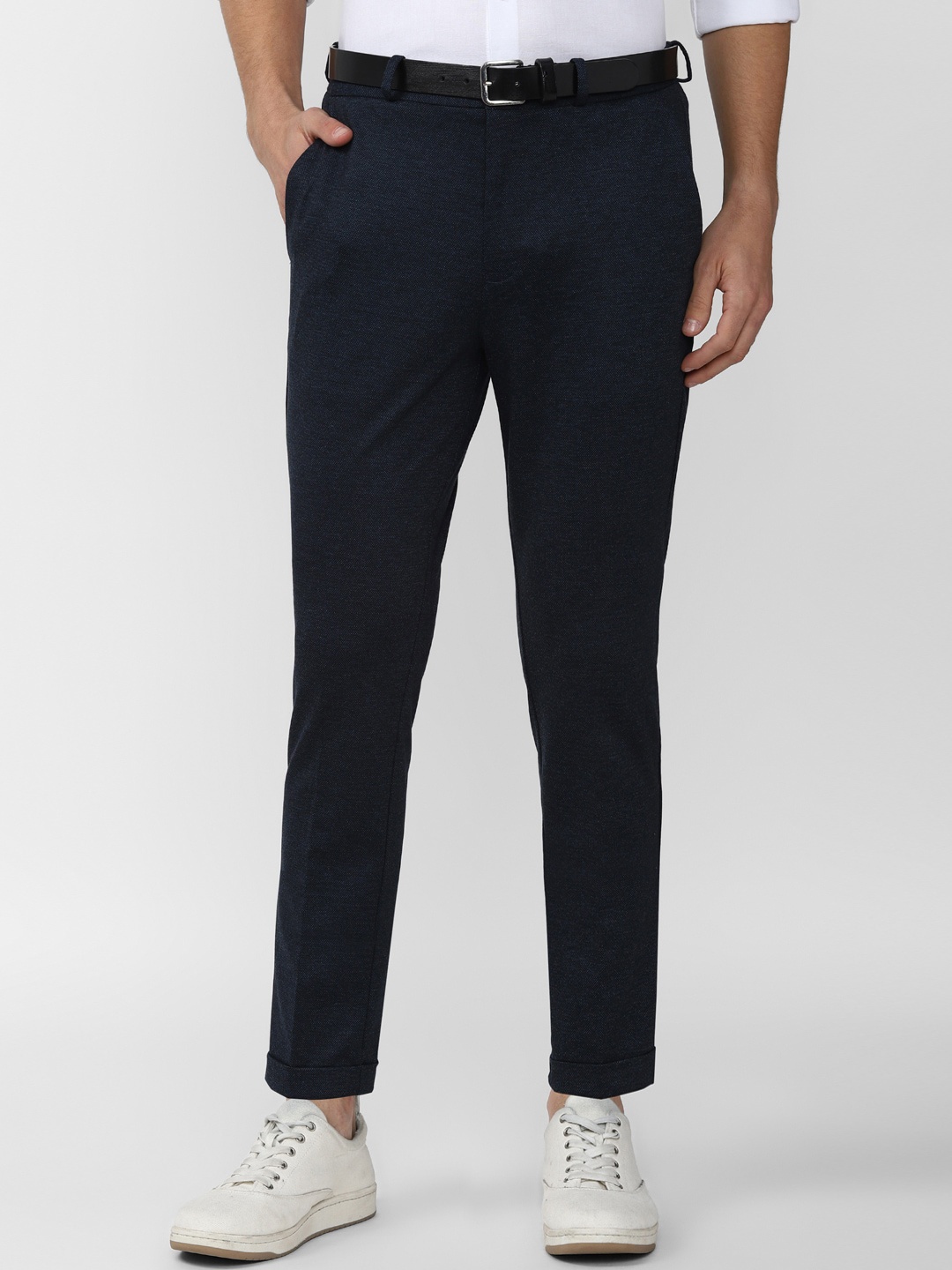 

Peter England Men Navy Blue Slim Fit Trousers