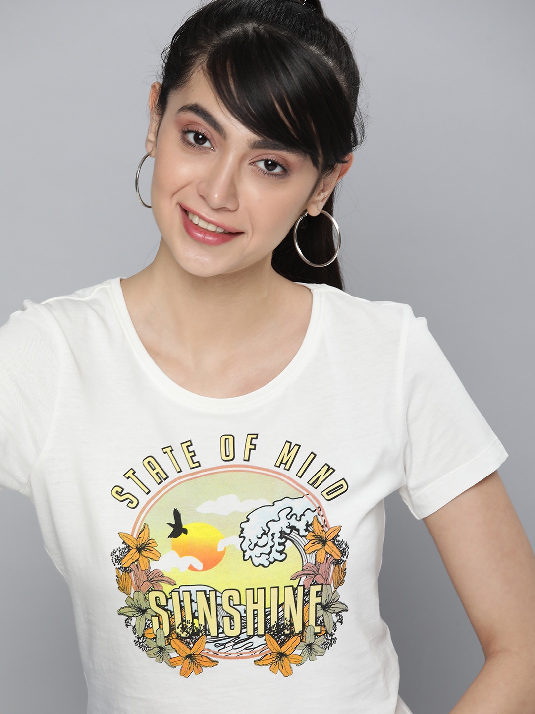 

HERE&NOW Women Blue Polo Collar Pure Cotton T-shirt