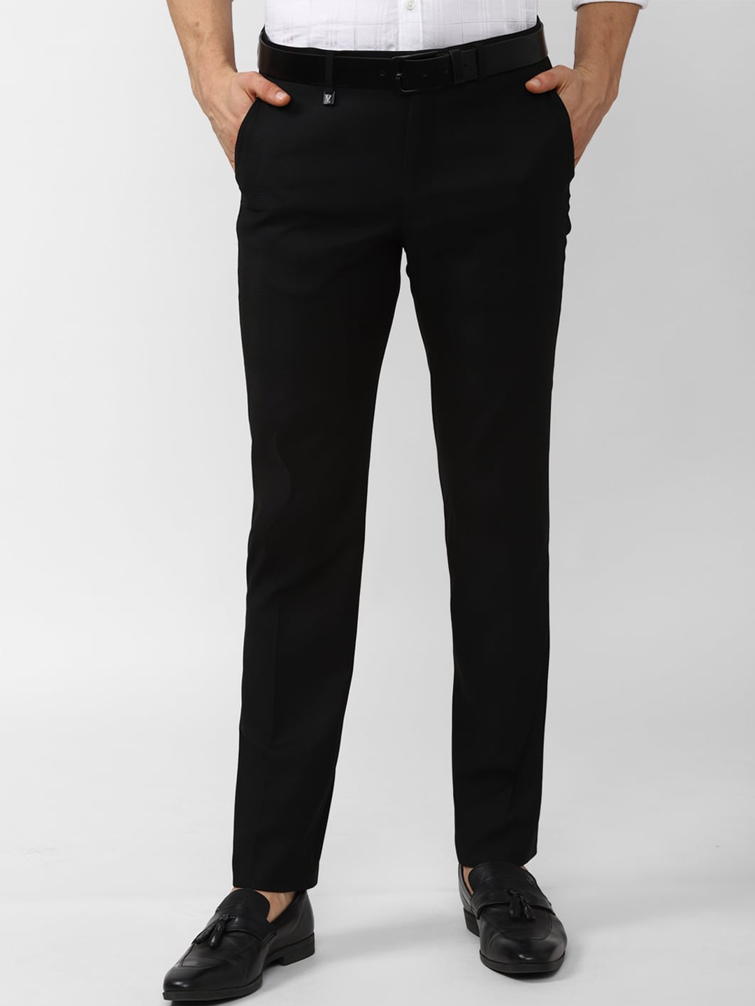 

V Dot Men Black Slim Fit Formal Trousers