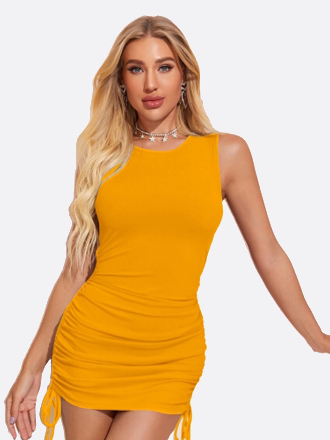 

LONDON BELLY Yellow Bodycon Mini Dress