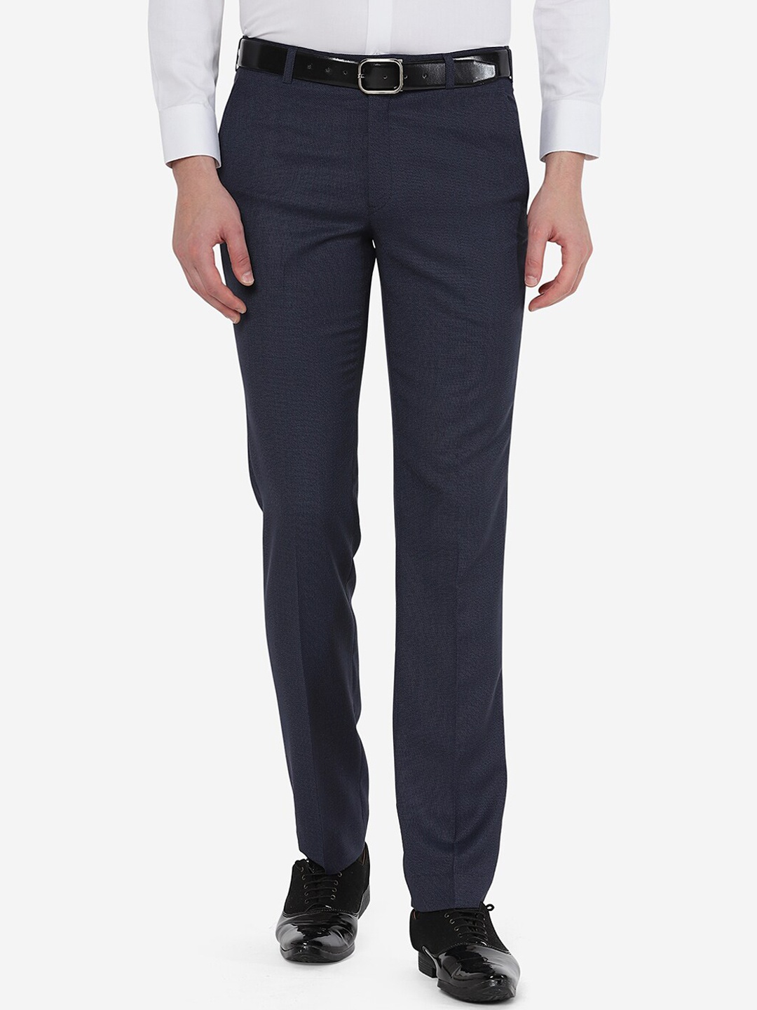 

JADE BLUE Men Blue Slim Fit Trousers