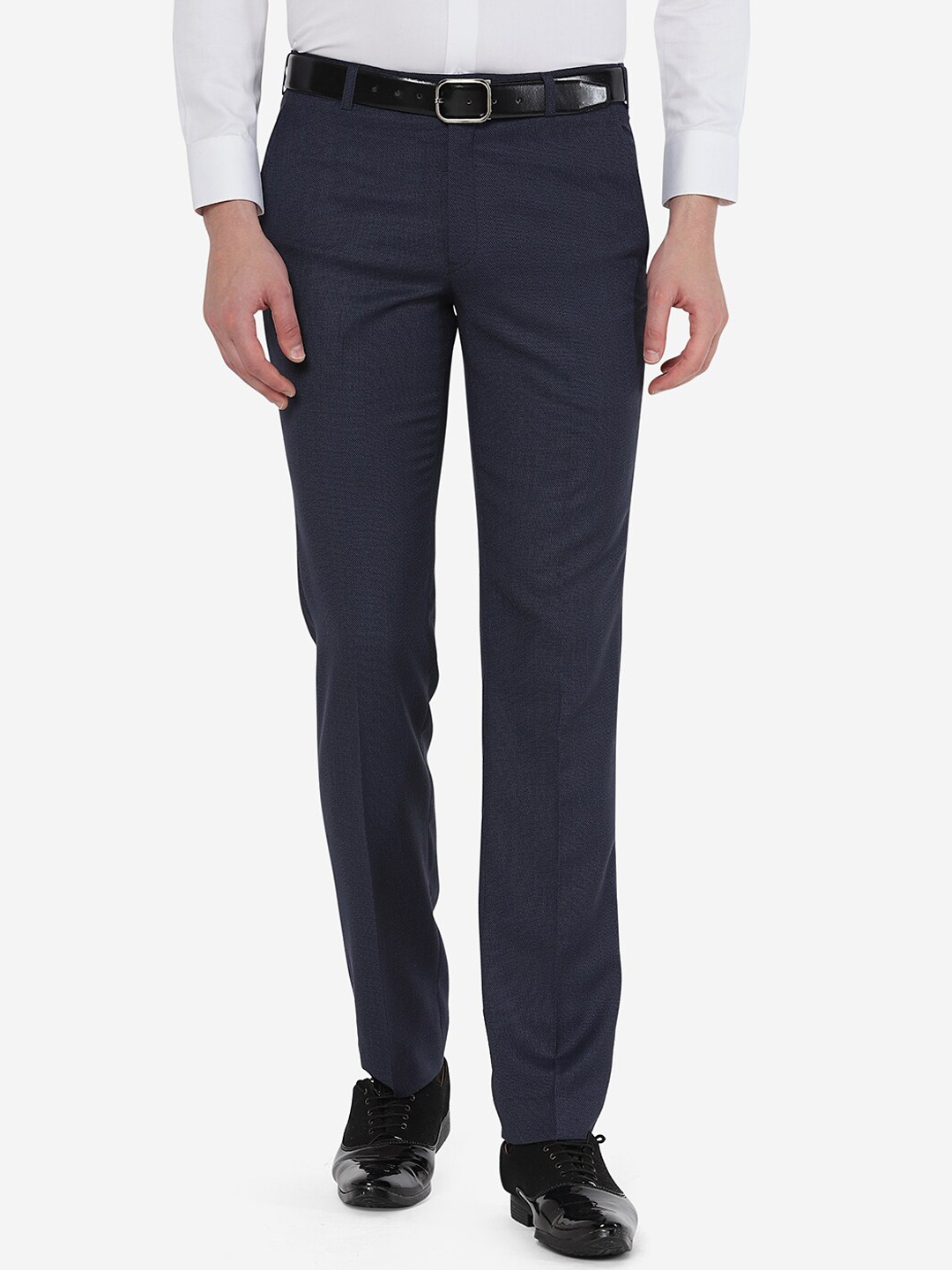 

JADE BLUE Men Blue Slim Fit Trousers