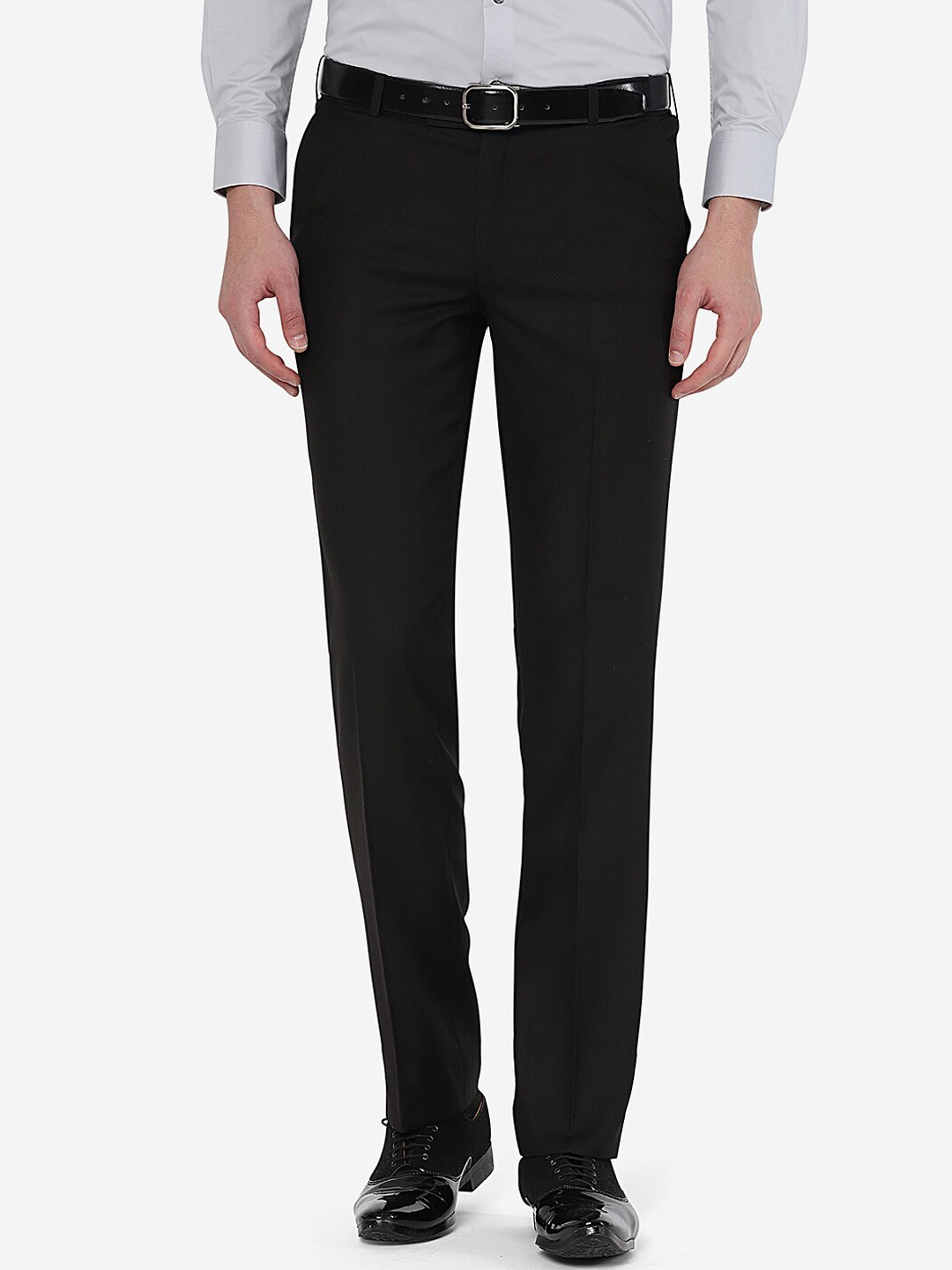 METAL Men Black Slim Fit Formal Trouser