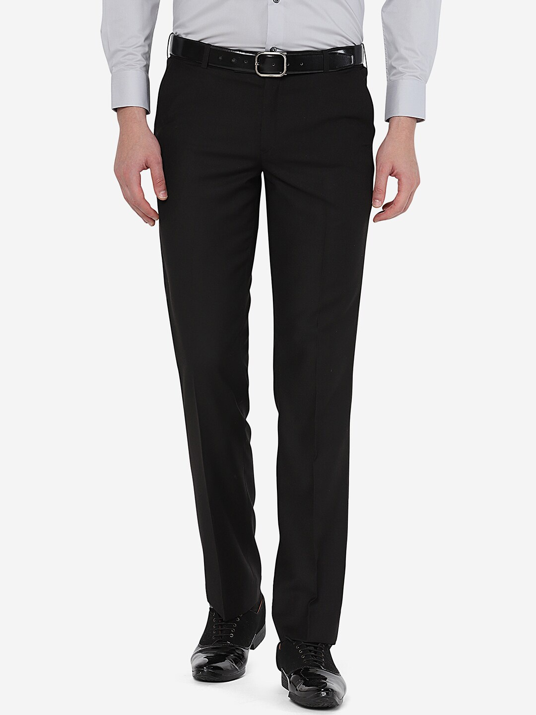 

METAL Men Black Slim Fit Formal Trouser
