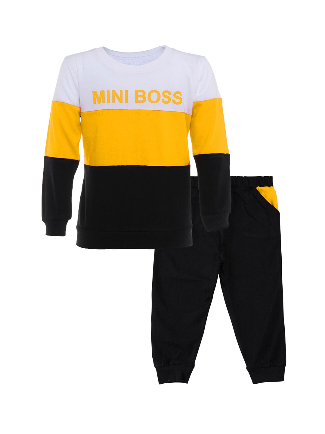 

CATCUB Unisex Kids Colourblocked Cotton Clothing Set, Yellow
