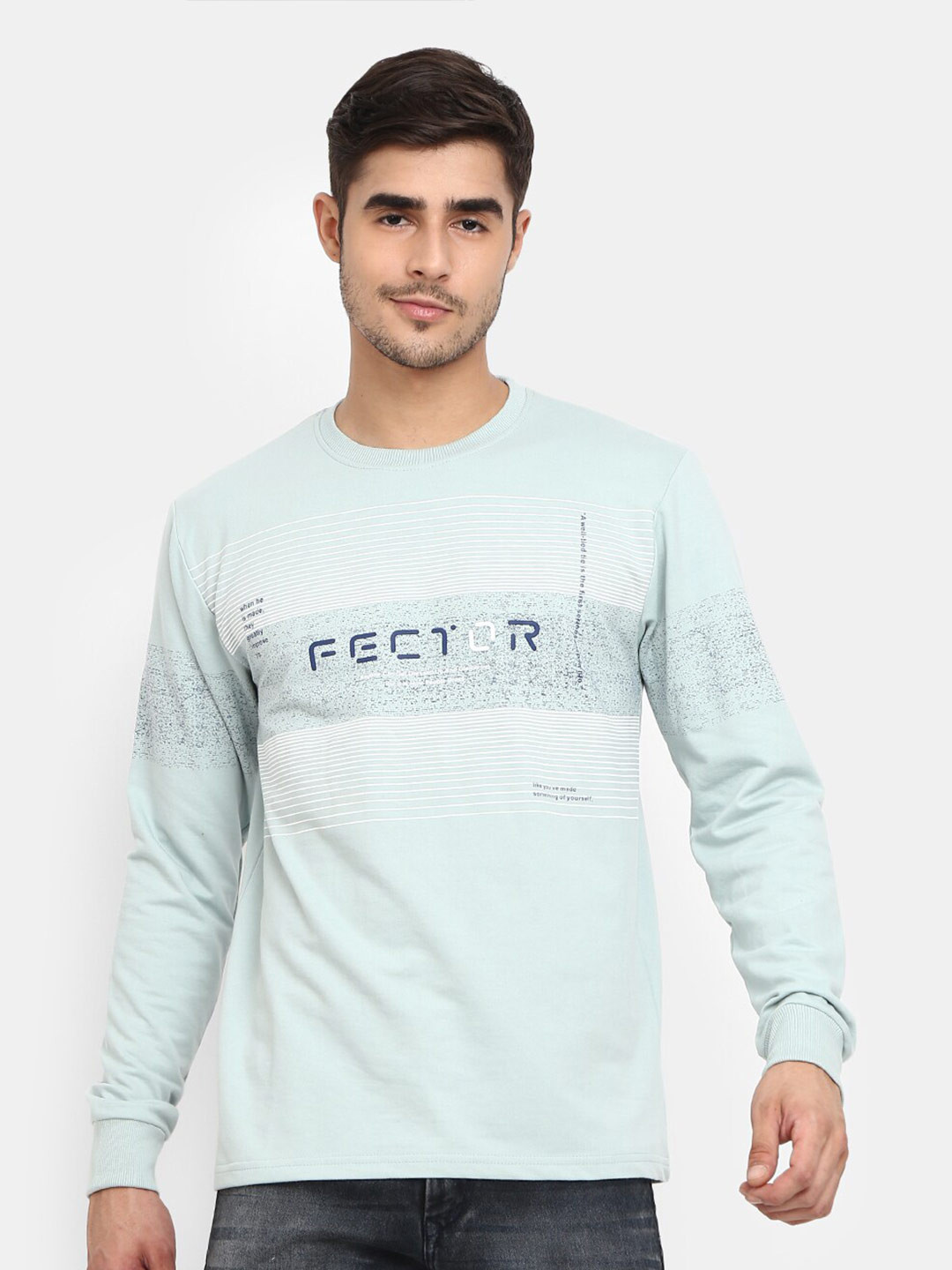 

V-Mart Men Green Typography Printed Cotton T-shirt