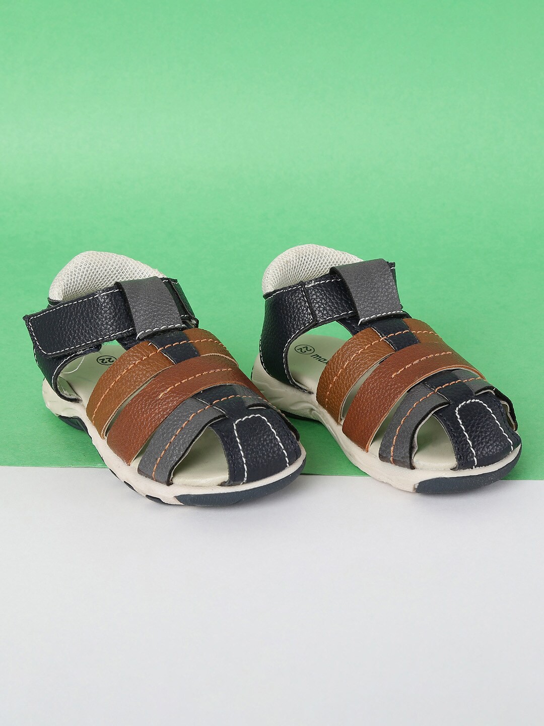 

max Boys Blue & Brown PU Fisherman Sandals