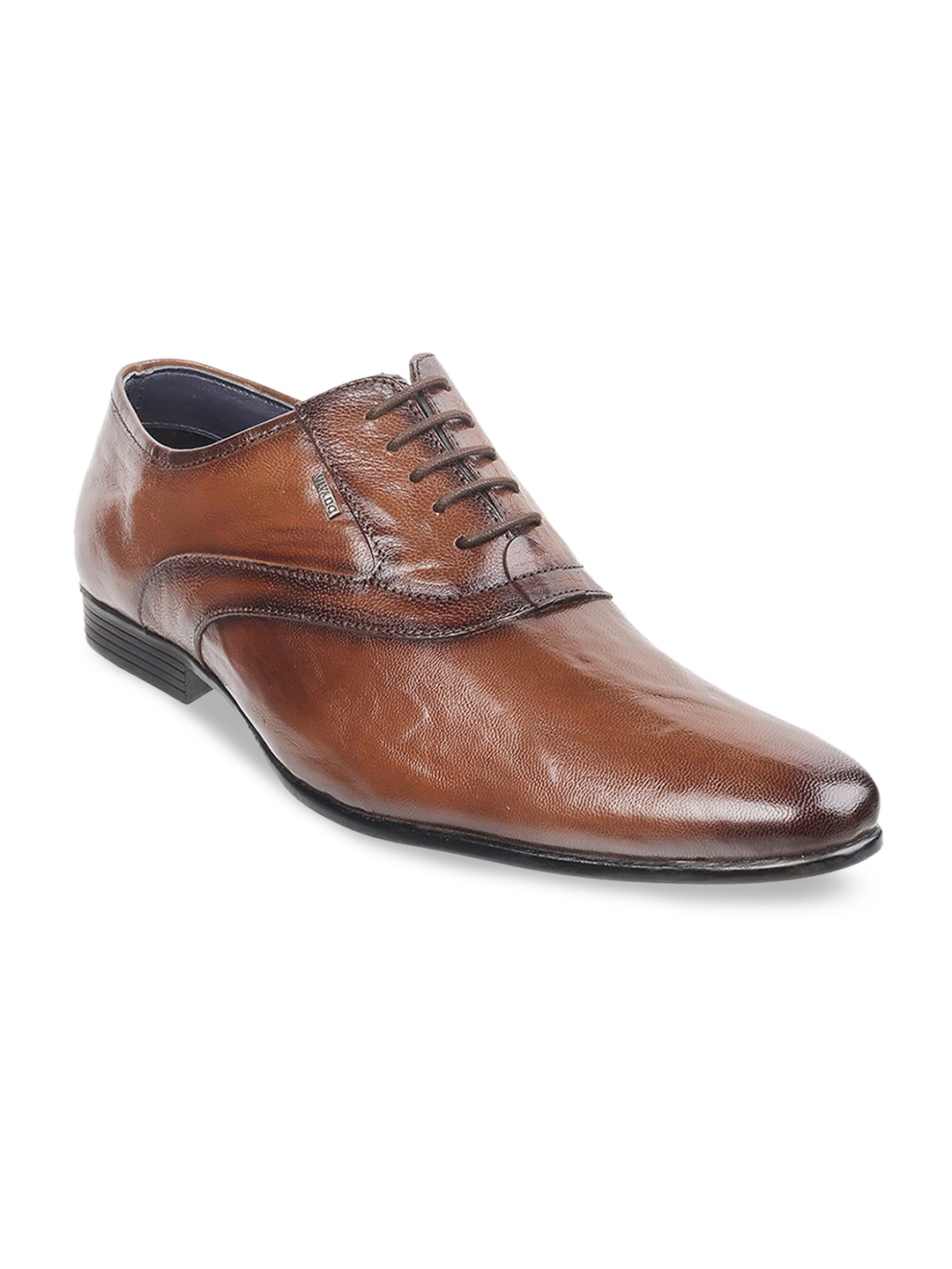 

WALKWAY by Metro Men Tan Brown Textured Formal Derbys