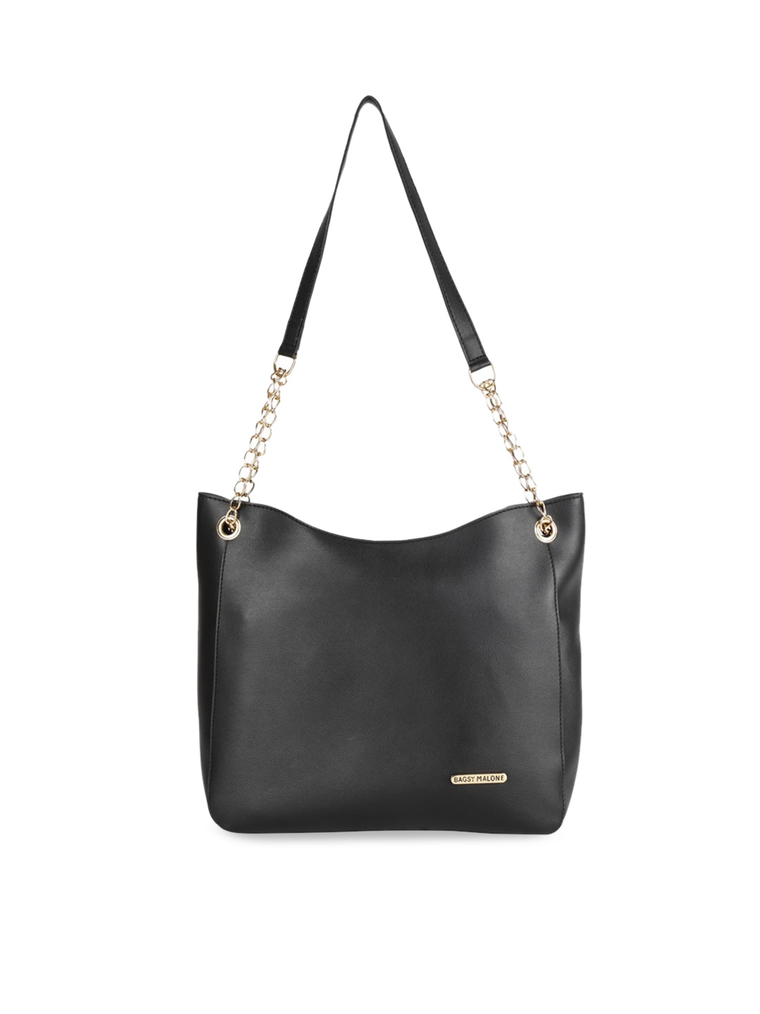 

Bagsy Malone Women PU Structured Tote Bag, Black