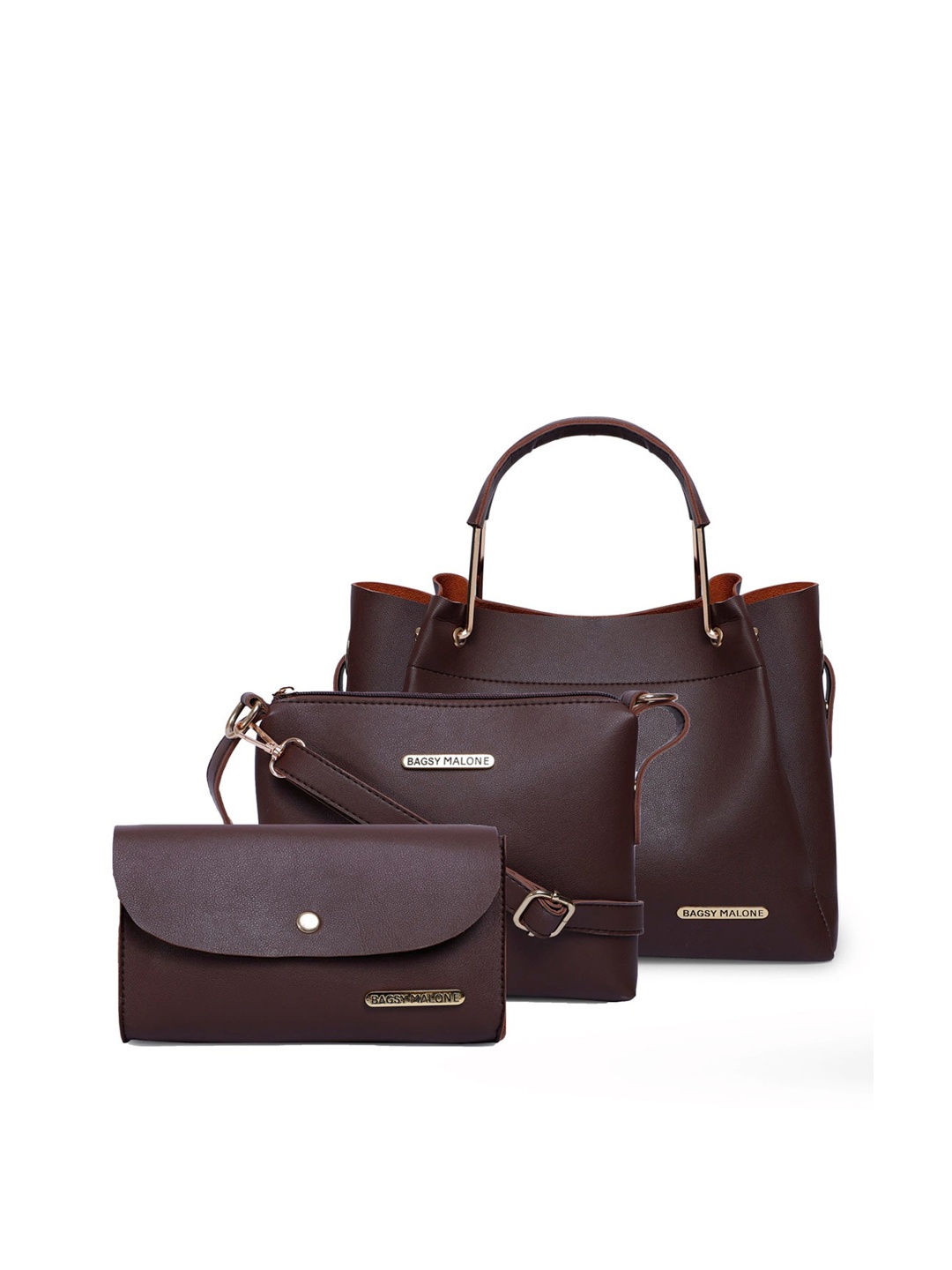

Bagsy Malone Women PU Structured Shoulder Bag, Brown