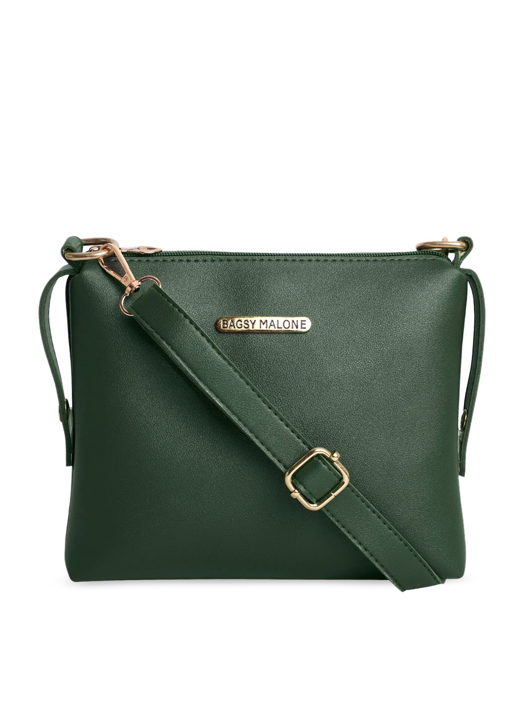 Bagsy Malone Women PU Structured Sling Bag, Green
