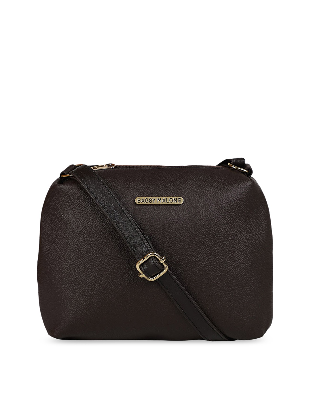 

Bagsy Malone Women PU Structured Sling Bag with Applique, Brown