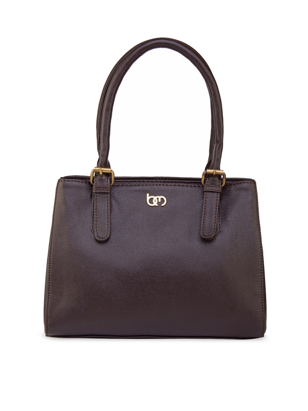 Bagsy Malone Women Textured PU Structured Handheld Bag, Brown