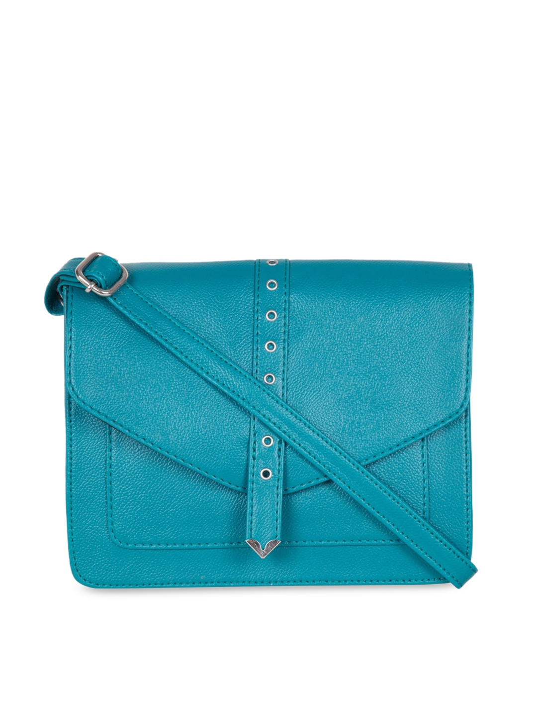 

Bagsy Malone Women PU Structured Sling Bag, Turquoise blue