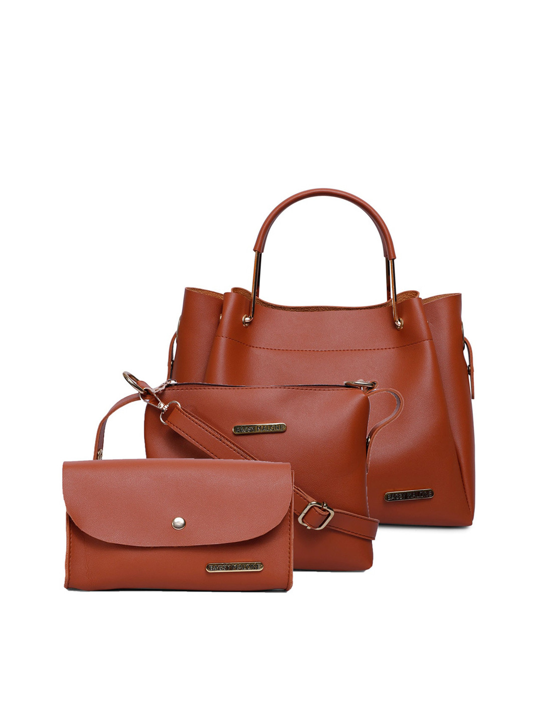 

Bagsy Malone Set Of 3 Structured Handheld Bag, Brown