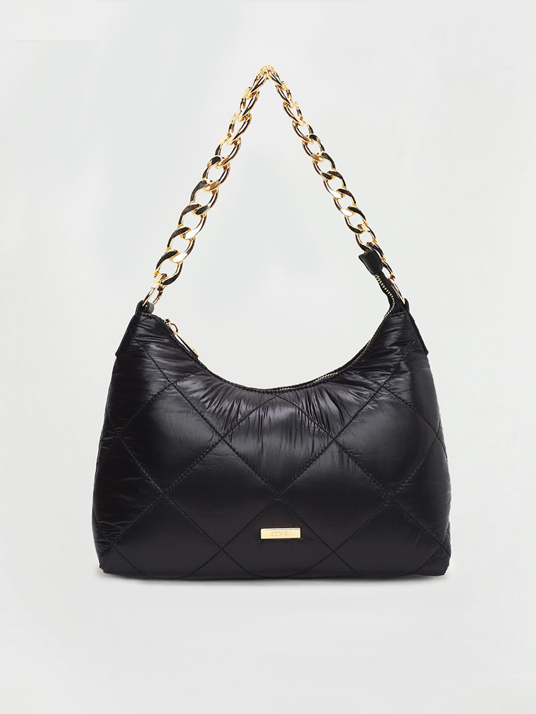 

CODE by Lifestyle Black Half Moon Hobo Bag with Quilted