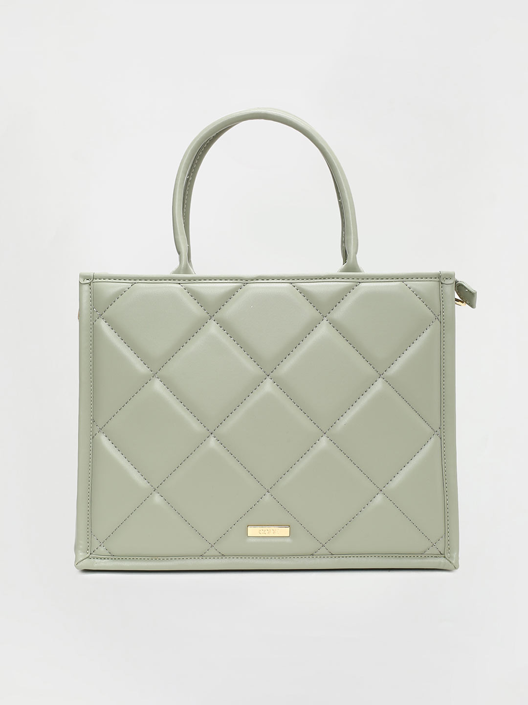 

CODE by Lifestyle Women Textured Oversized Structured Handheld Bag with Quilted, Green