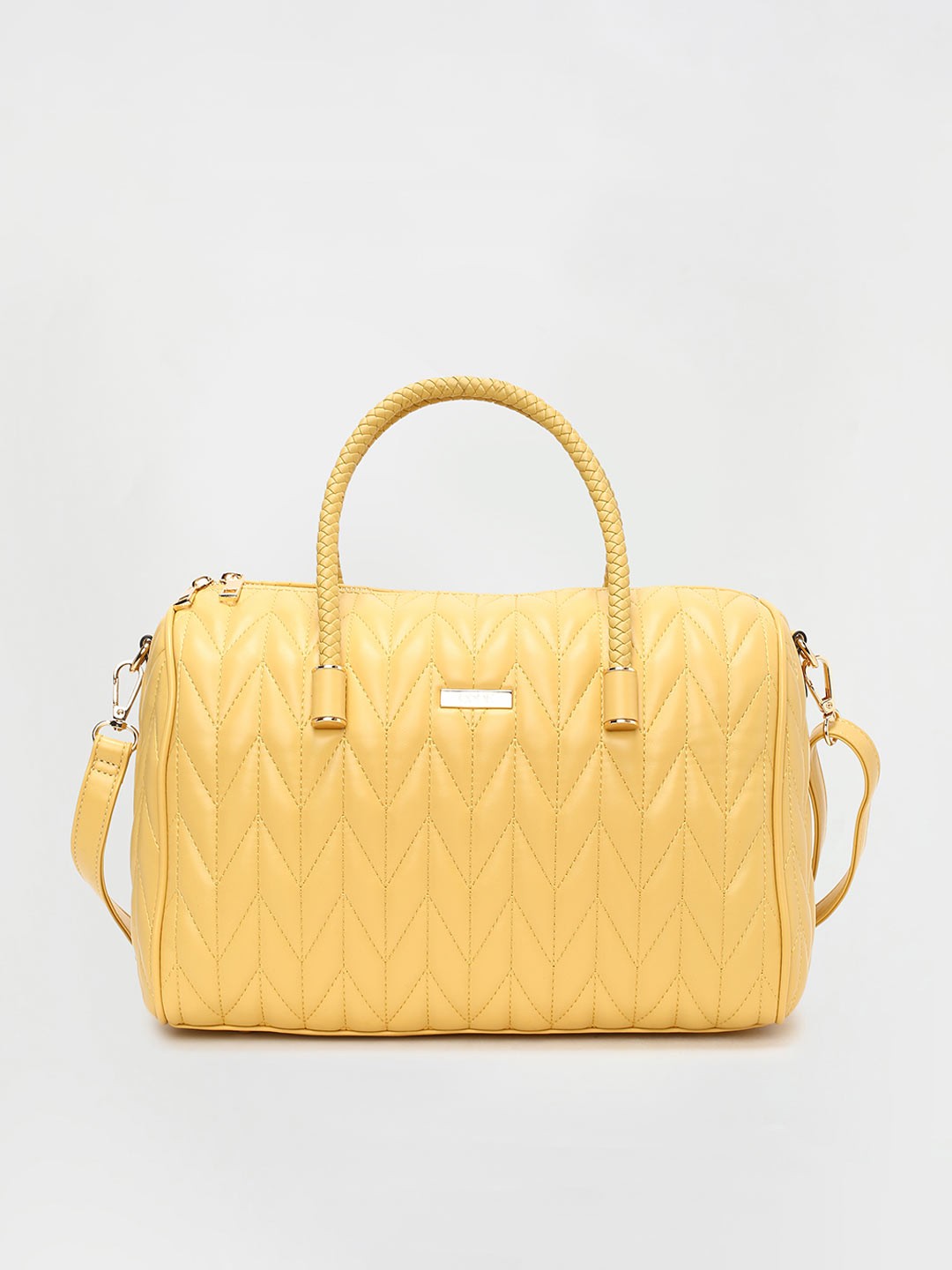 

CODE by Lifestyle Women Bowling Handheld Bag with Quilted, Yellow