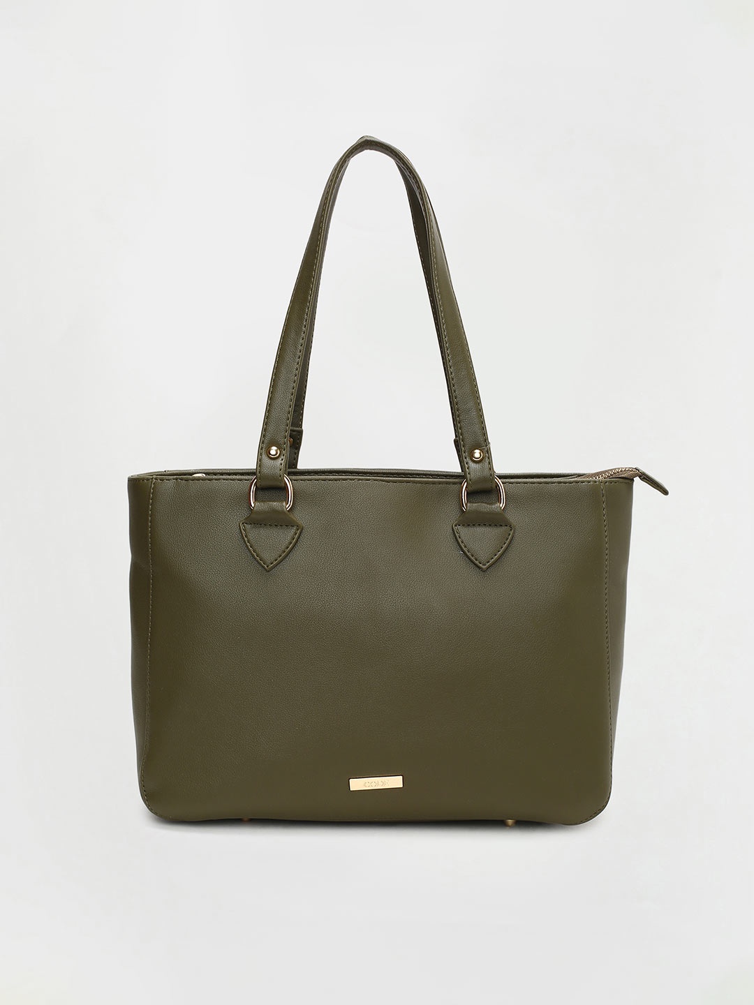 

CODE by Lifestyle Women Structured Shoulder Bag with Buckled Detail, Olive